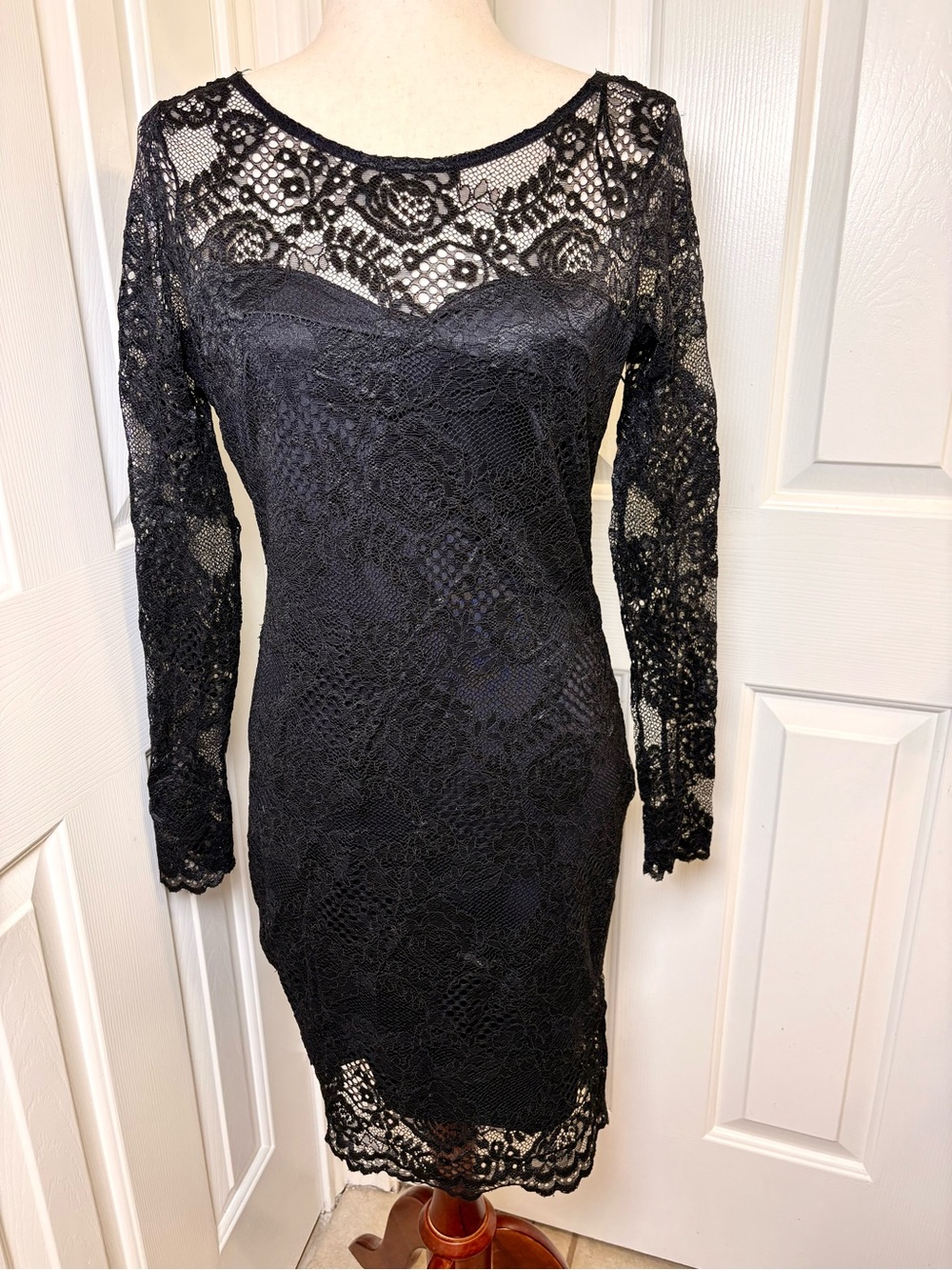 H&M Black Lace Bodycon Dress Romantic Whimsigoth Witchy Gothic Style 12